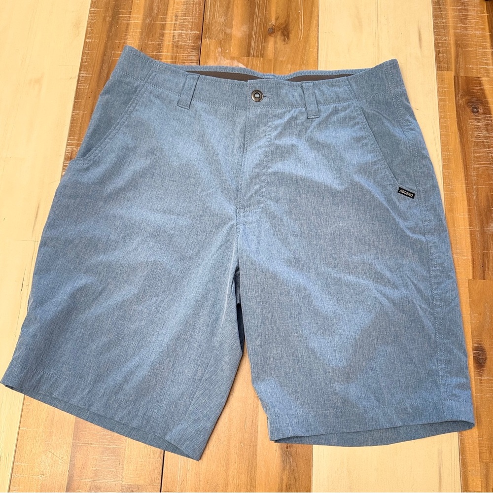 Ascend Light Blue Men's Flat Front Shorts